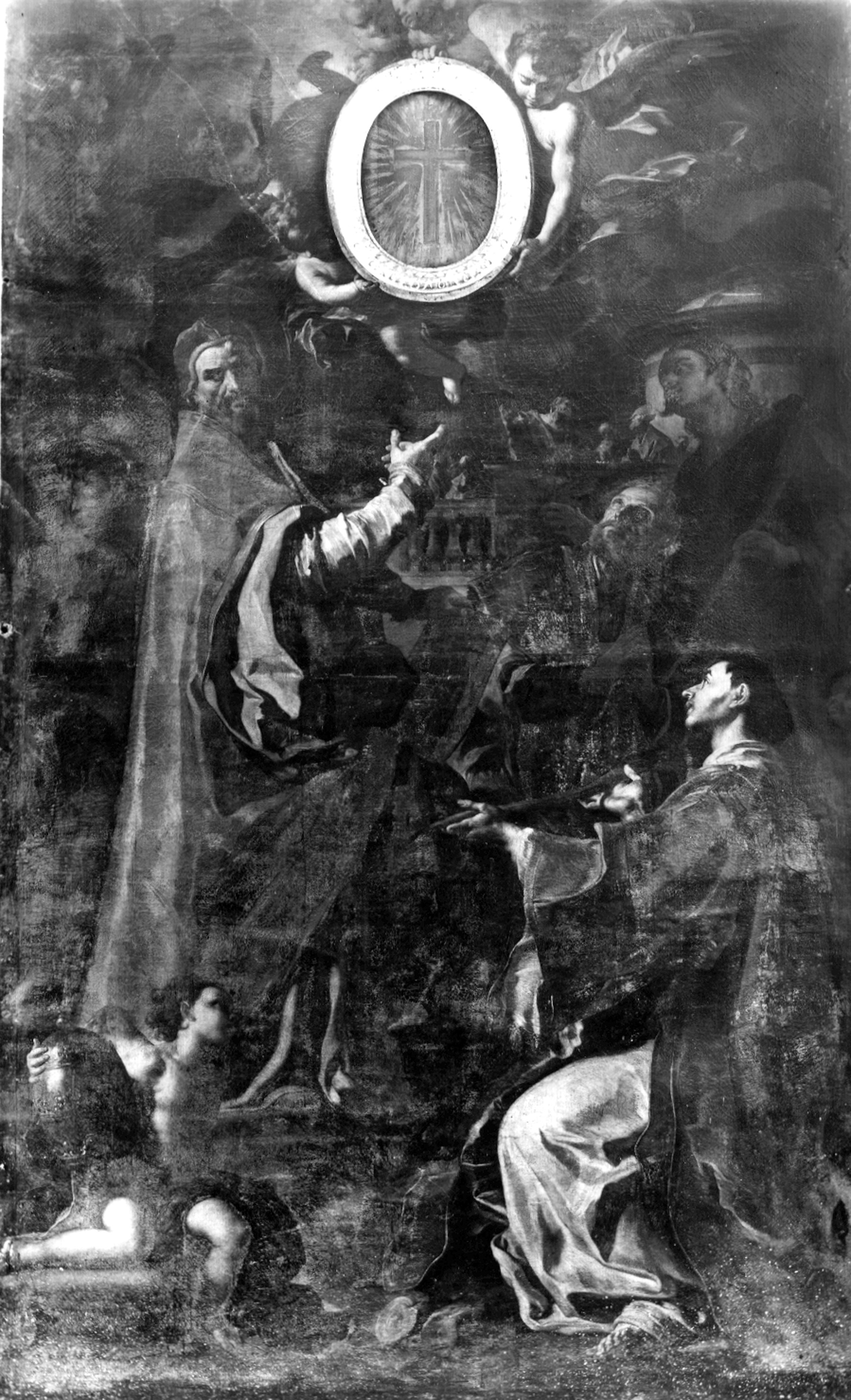 Solimena, Francesco. Santi in adorazione del Volto santo - Sarzana (SP) - Cattedrale di Santa Maria Assunta (negativo) di Foto Reali Firenze (prima metà XX)