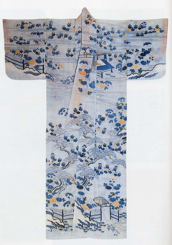 paesaggio fantastico (abito femminile, elemento d'insieme) - ambito giapponese (fine/ inizio XVIII/XIX secolo)