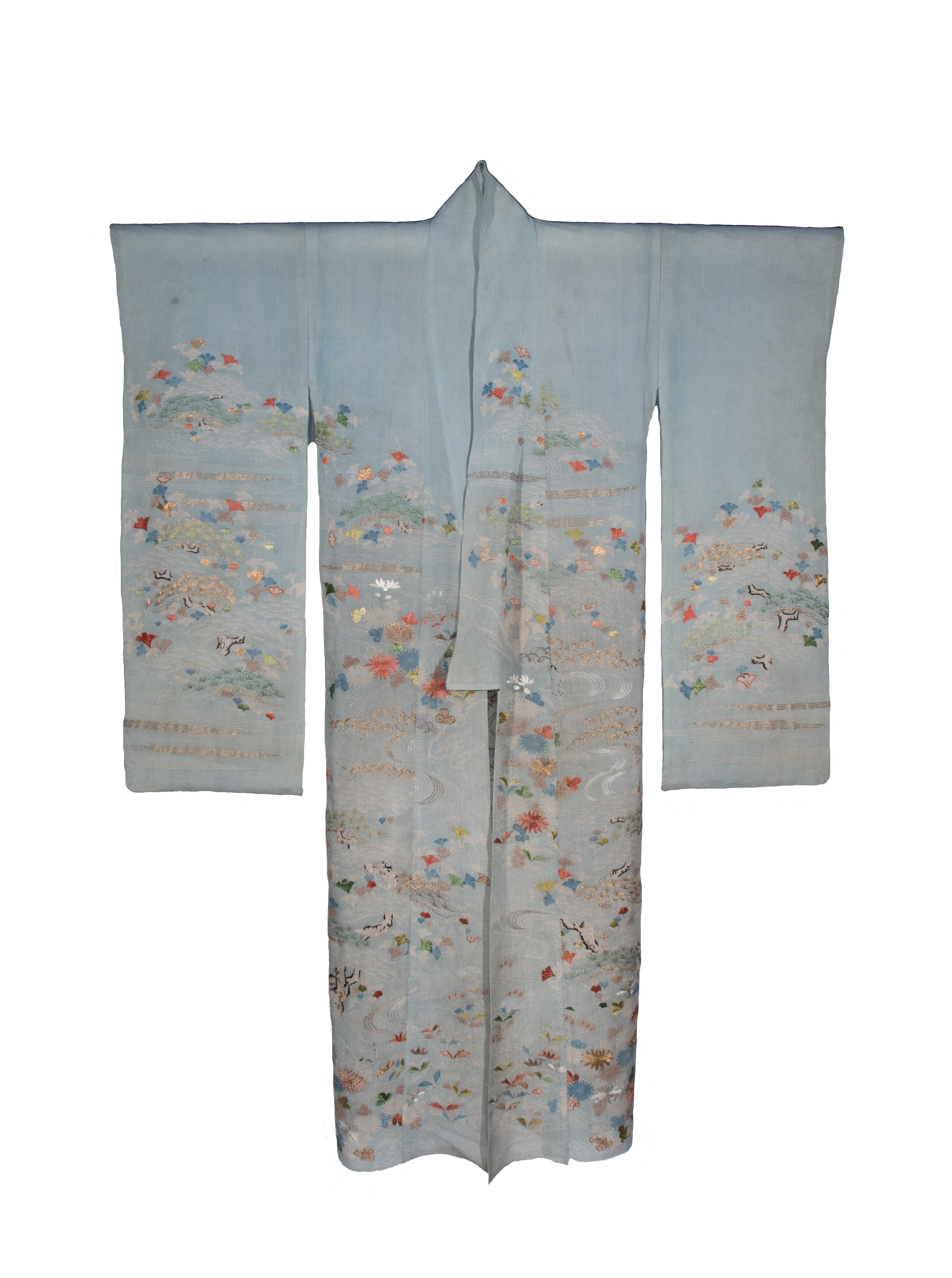 paesaggio fantastico (abito femminile, elemento d'insieme) - manifattura giapponese (fine/ metà XVIII-XIX)