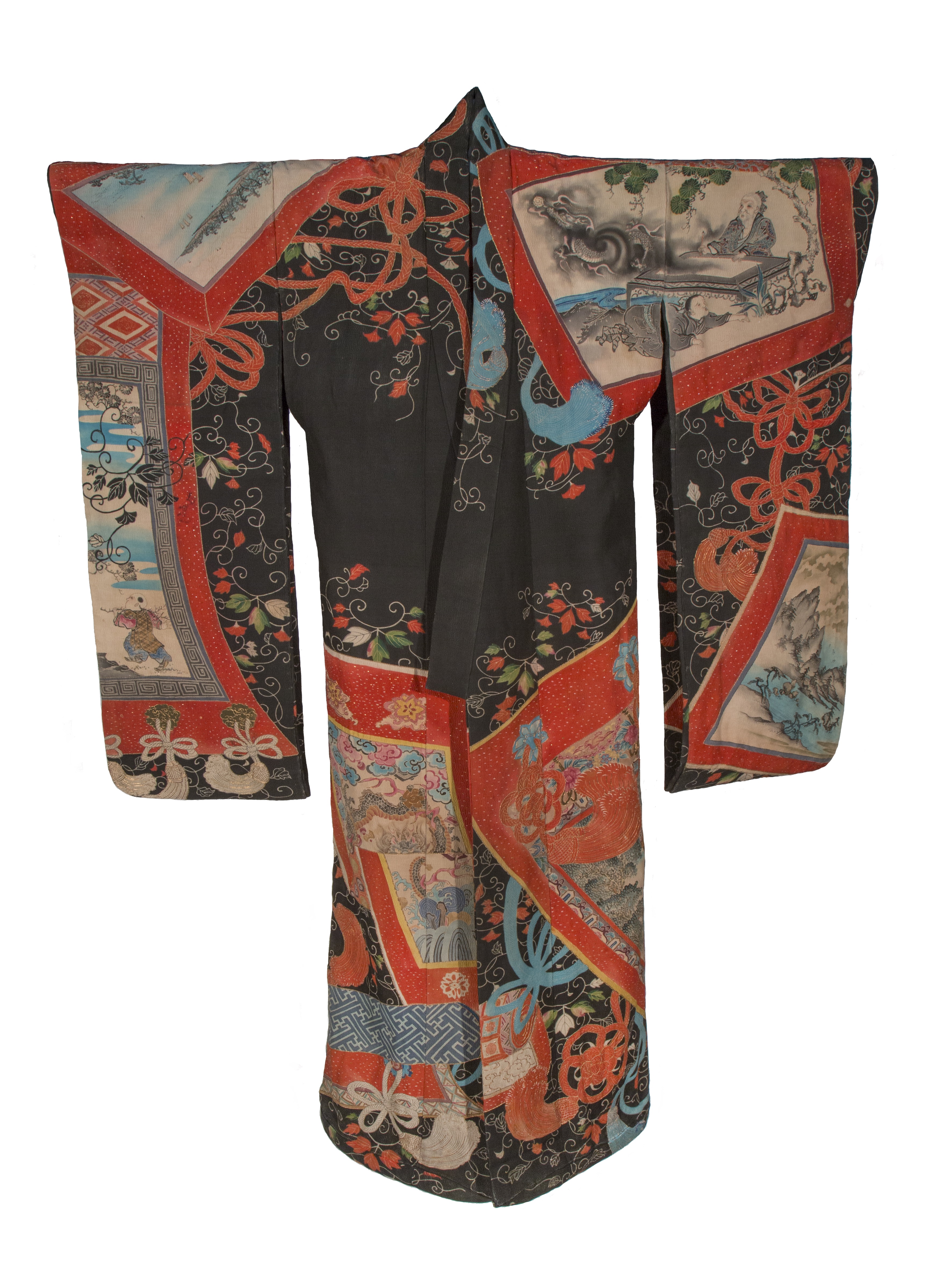 rotoli dipinti (abito femminile, elemento d'insieme) - ambito giapponese (seconda metà XIX)