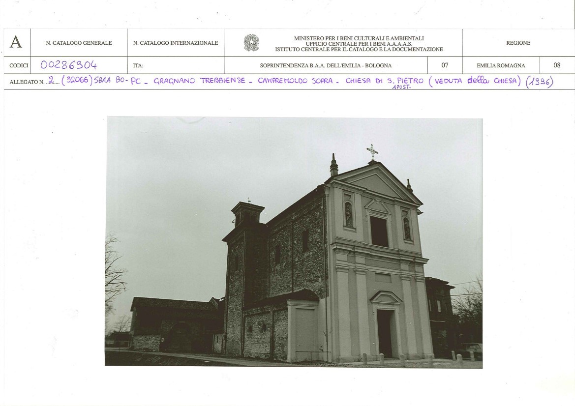 Chiesa di S. Pietro Apostolo (edilizia religiosa complessa a corpi separati, chiesistica) - Gragnano Trebbiense (PC) 