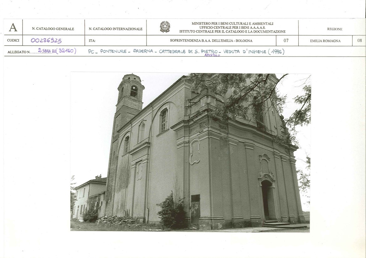 Chiesa della Cattedra di S. Pietro Apostolo (edilizia religiosa complessa a corpi aggregati, chiesistica) - Pontenure (PC) 