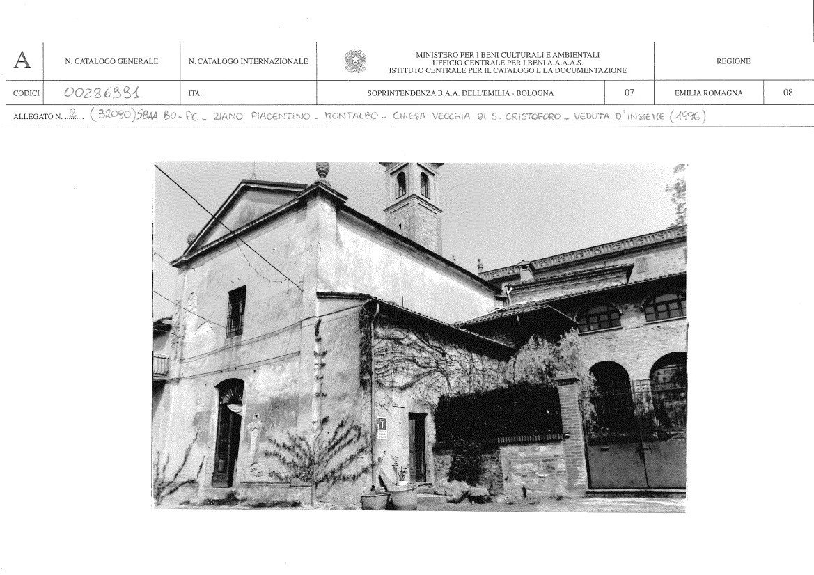 Chiesa Vecchia di S. Cristoforo (edilizia religiosa complessa a corpi aggregati, chiesistica) - Ziano Piacentino (PC) 