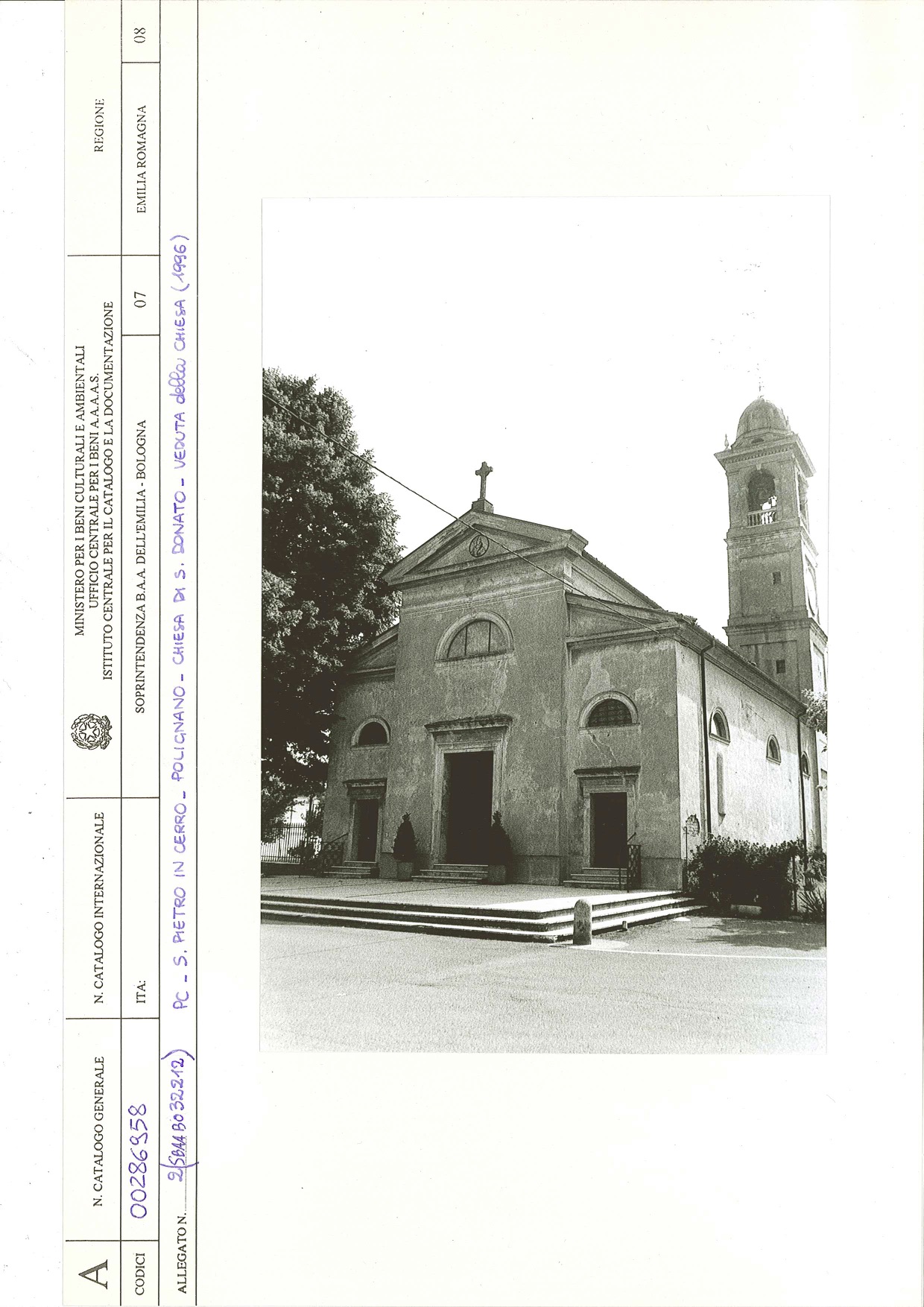Chiesa di S. Donato Martire (edilizia religiosa complessa a corpi aggregati, chiesistica) - San Pietro in Cerro (PC) 