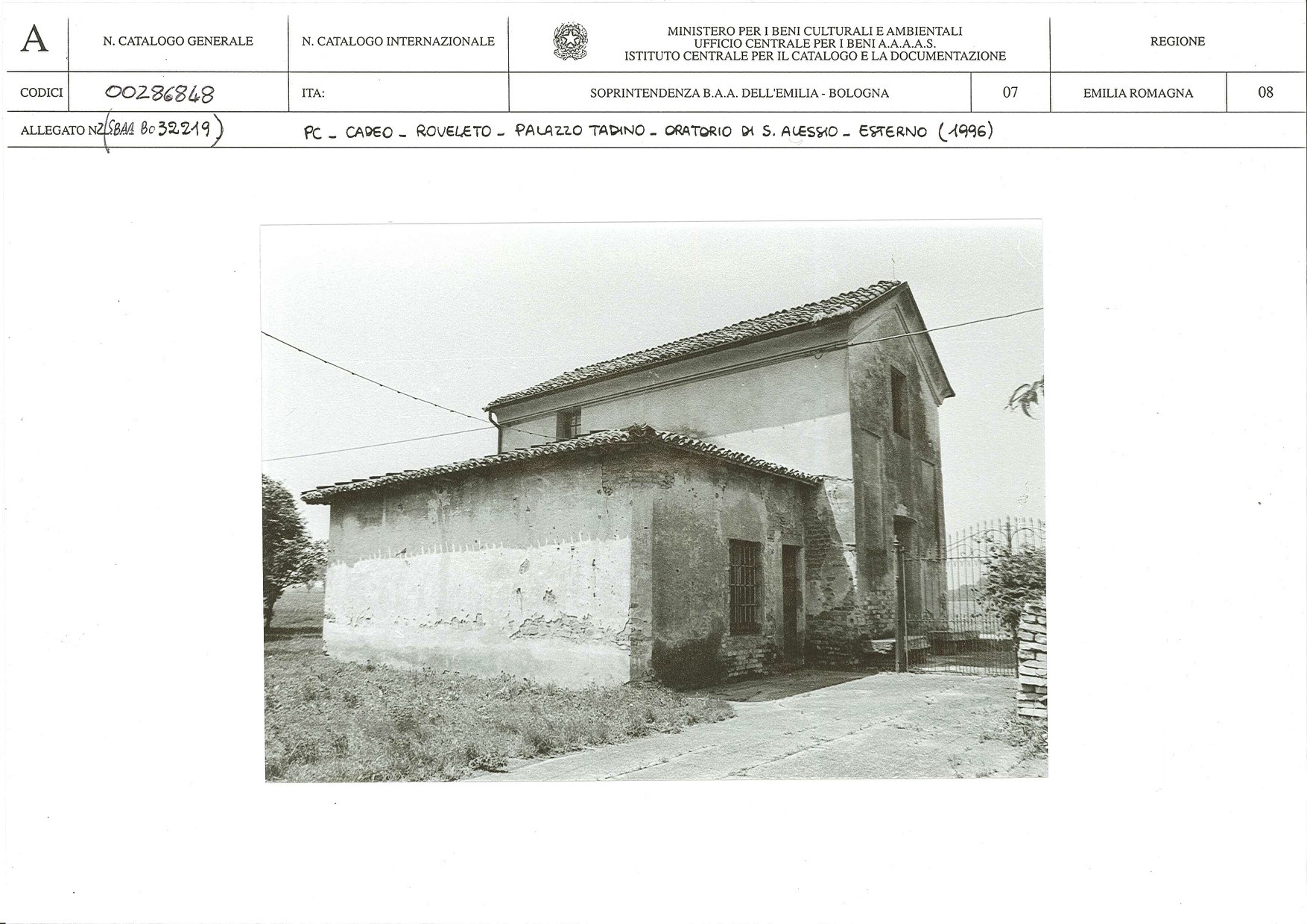 Palazzo Tadino (insediamento agricolo, a corte chiusa) - Cadeo (PC) 