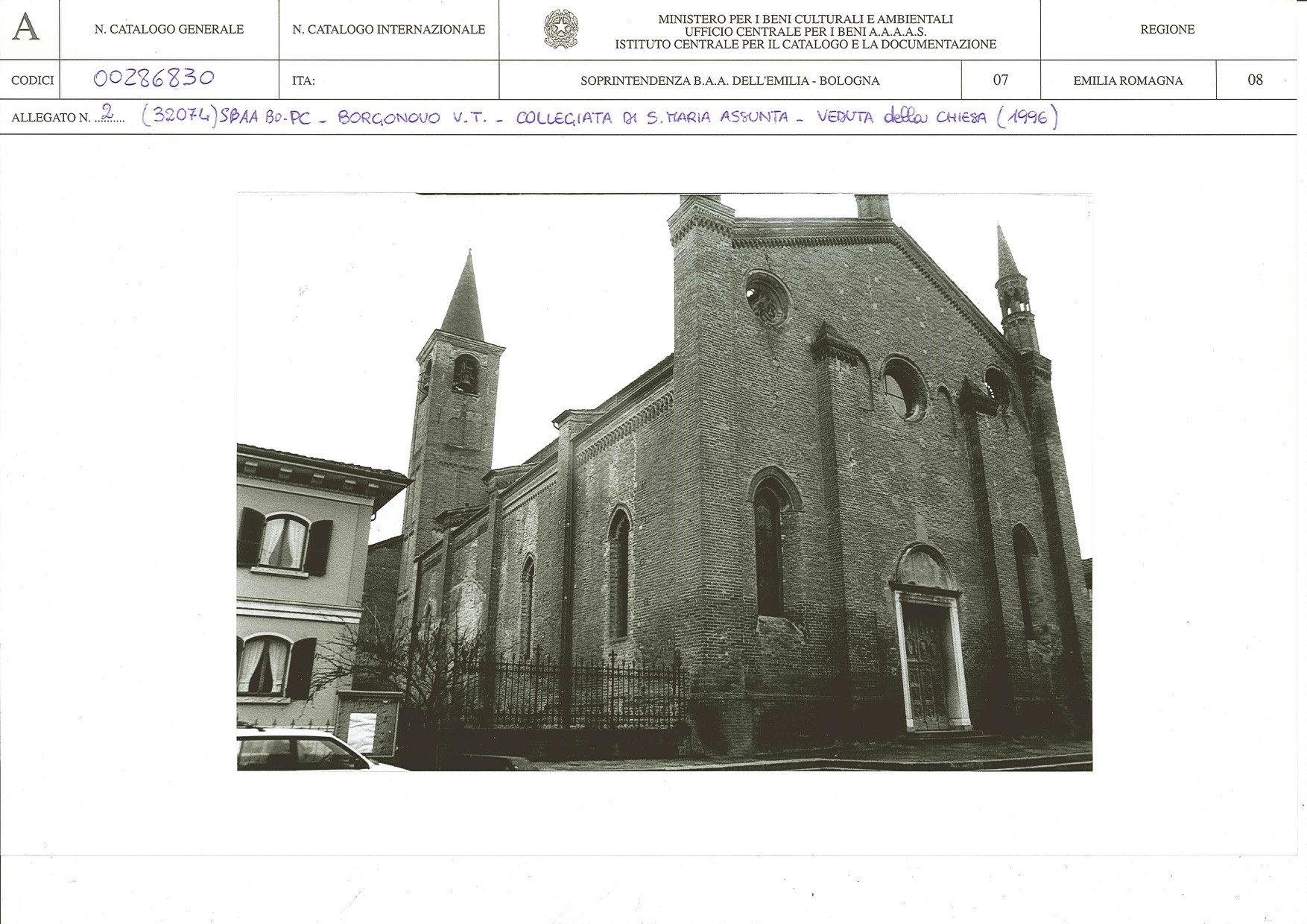 Collegiata di S. Maria Assunta (edilizia civile complessa a corpi separati, chiesistica) - Borgonovo Val Tidone (PC) 