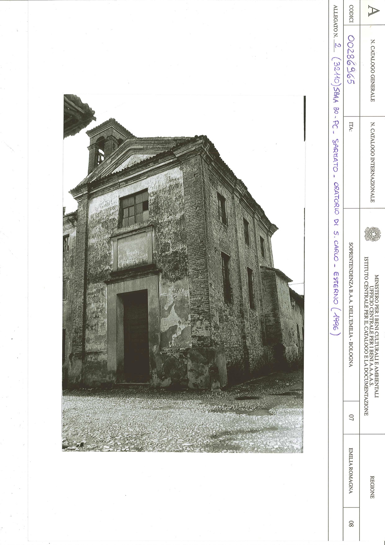 Oratorio di S. Carlo (oratorio) - Sarmato (PC) 
