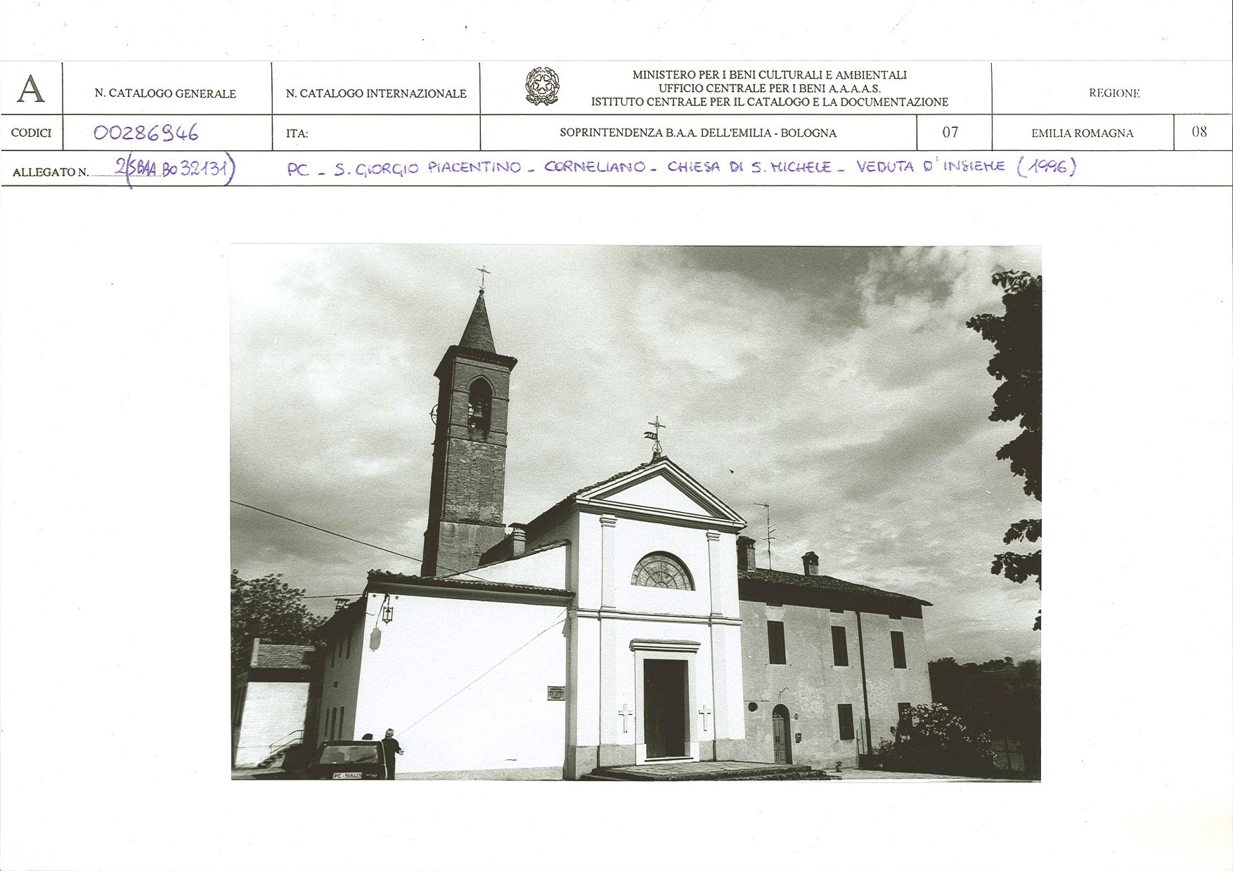 Chiesa di S. Michele Arcangelo (edilizia religiosa complessa a corpi aggregati, chiesistica) - San Giorgio Piacentino (PC) 