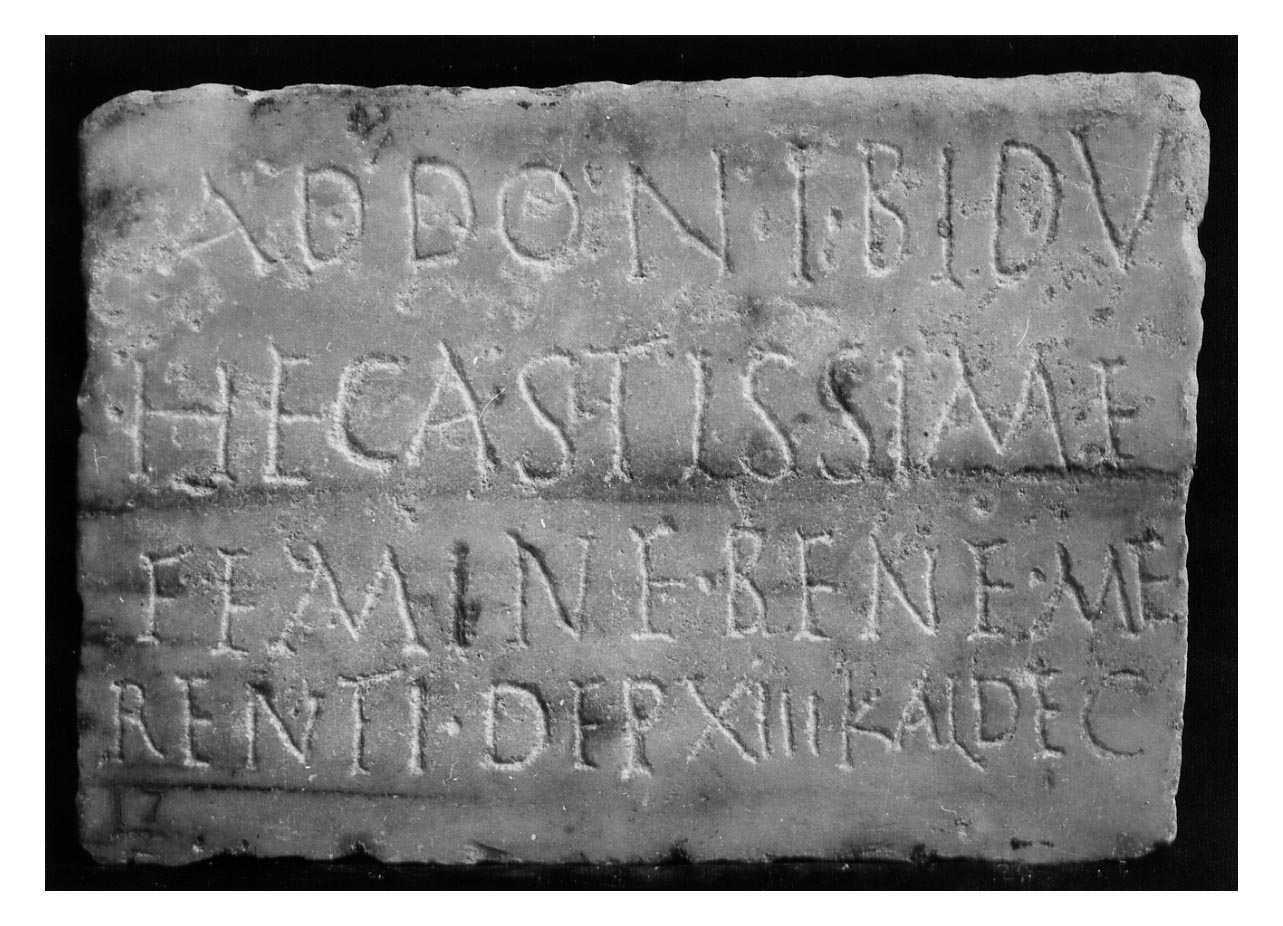 iscrizione funeraria - produzione tardoantica (secc. IV-V d.C)