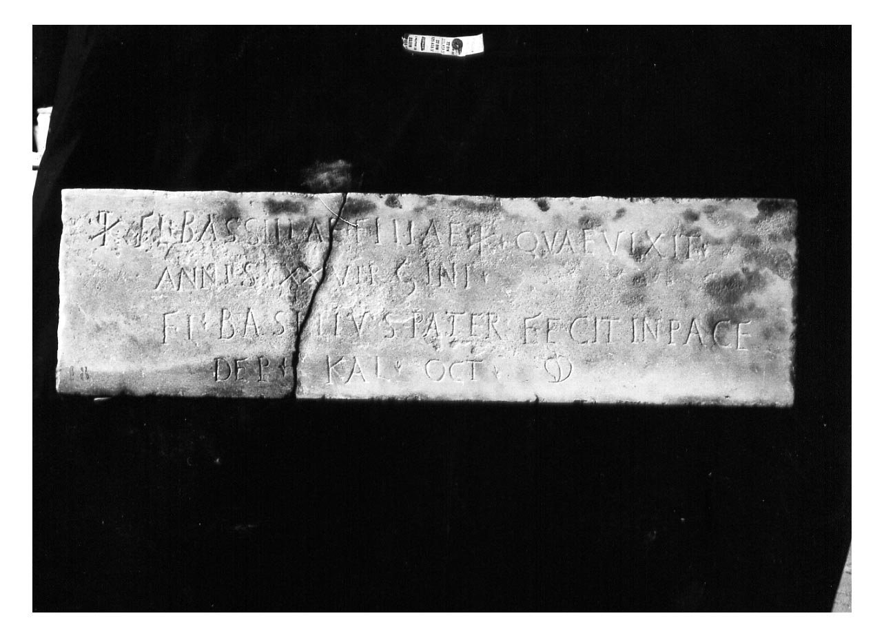 iscrizione funeraria - produzione tardoantica (sec. IV d.C)