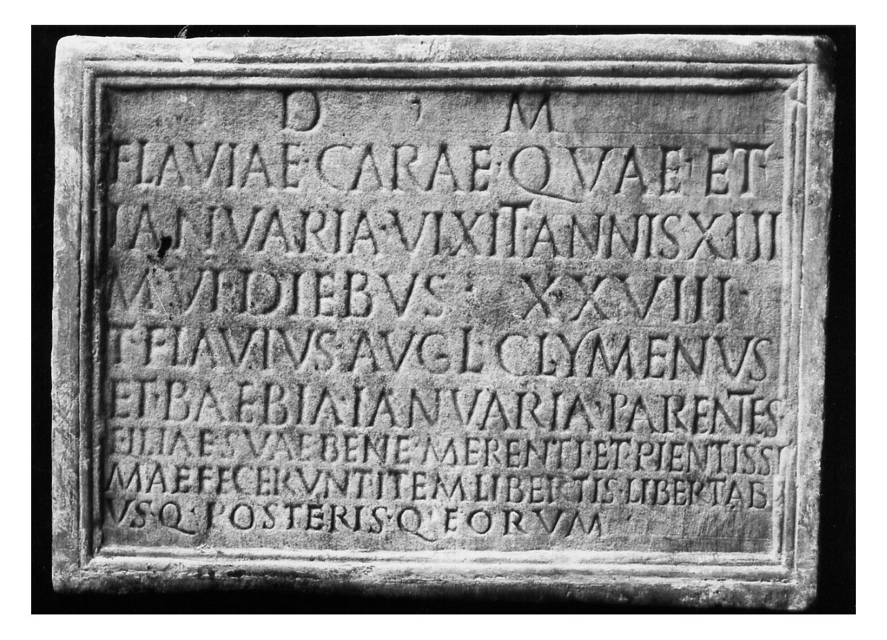 iscrizione funeraria - produzione imperiale (sec. I d.C)