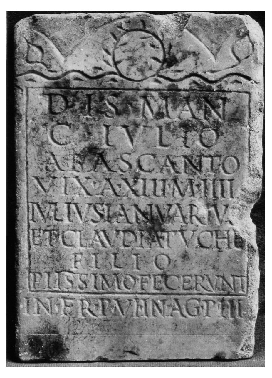 iscrizione funeraria - produzione imperiale (sec. I d.C)