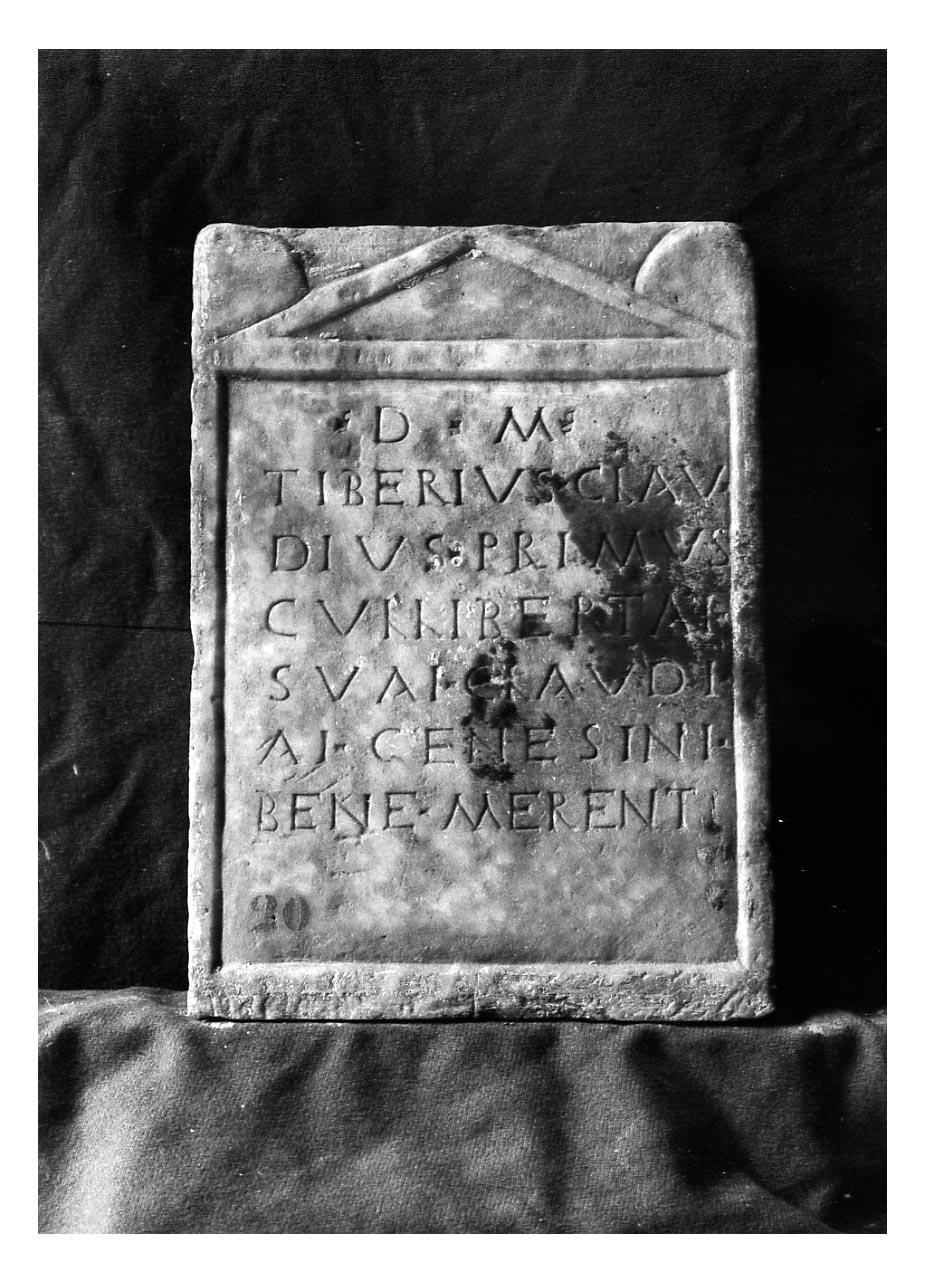 iscrizione funeraria - produzione imperiale (metà sec. I d.C)