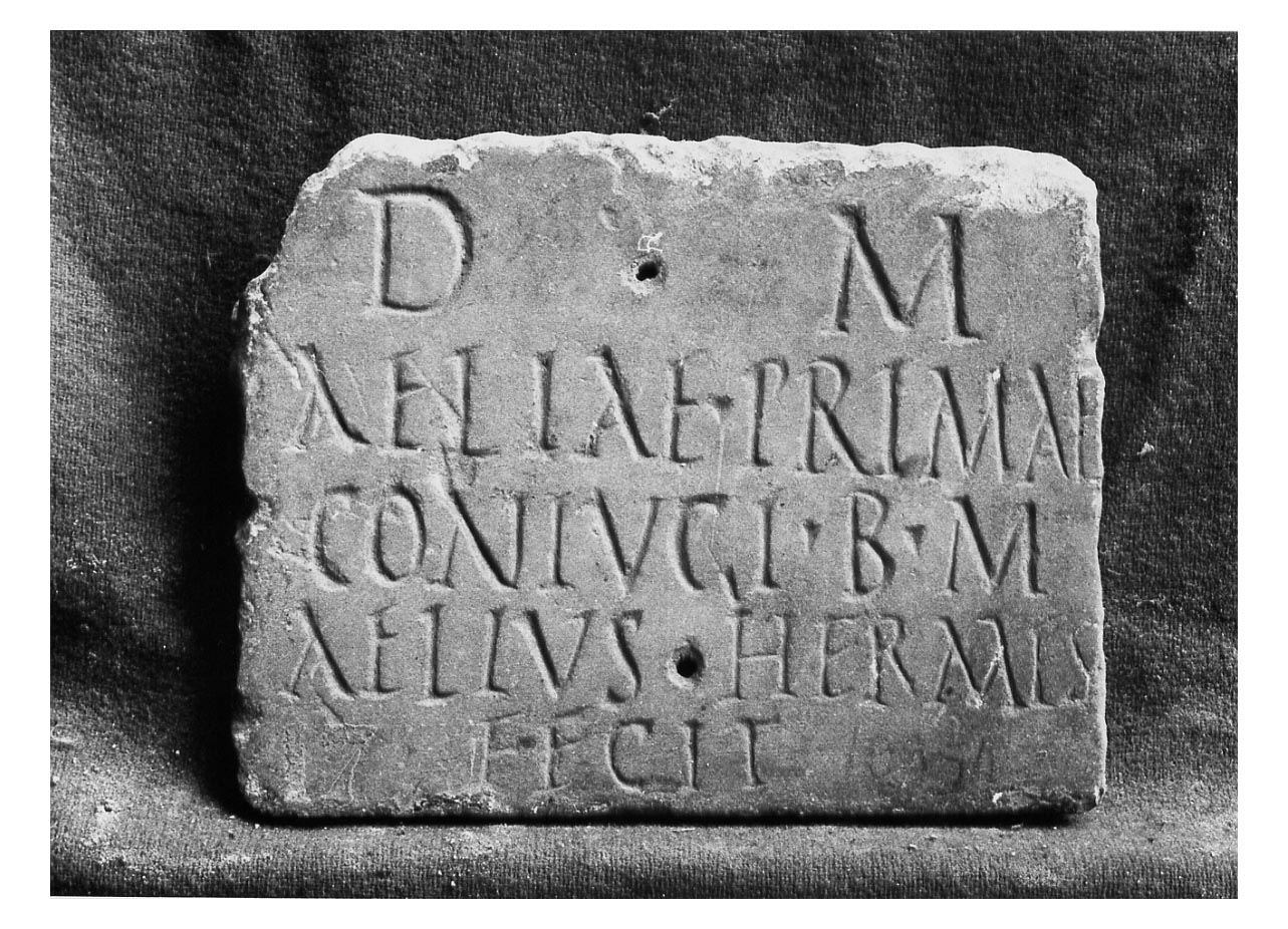 iscrizione funeraria - produzione imperiale (sec. II d.C)