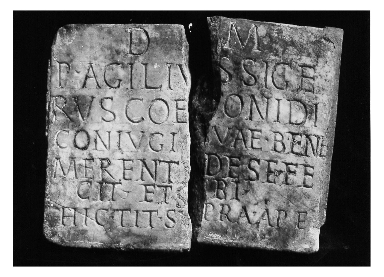 iscrizione funeraria - produzione imperiale (secc. I-II d.C)