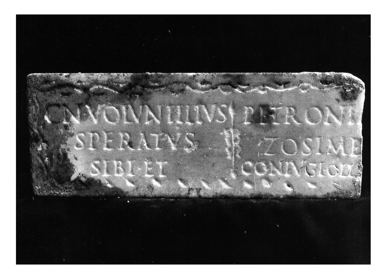 iscrizione funeraria - produzione imperiale (secc. I-II d.C)