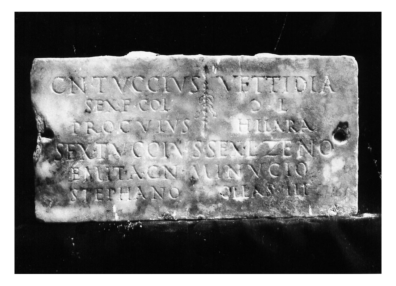 iscrizione funeraria - produzione imperiale (secc. I-II d.C)