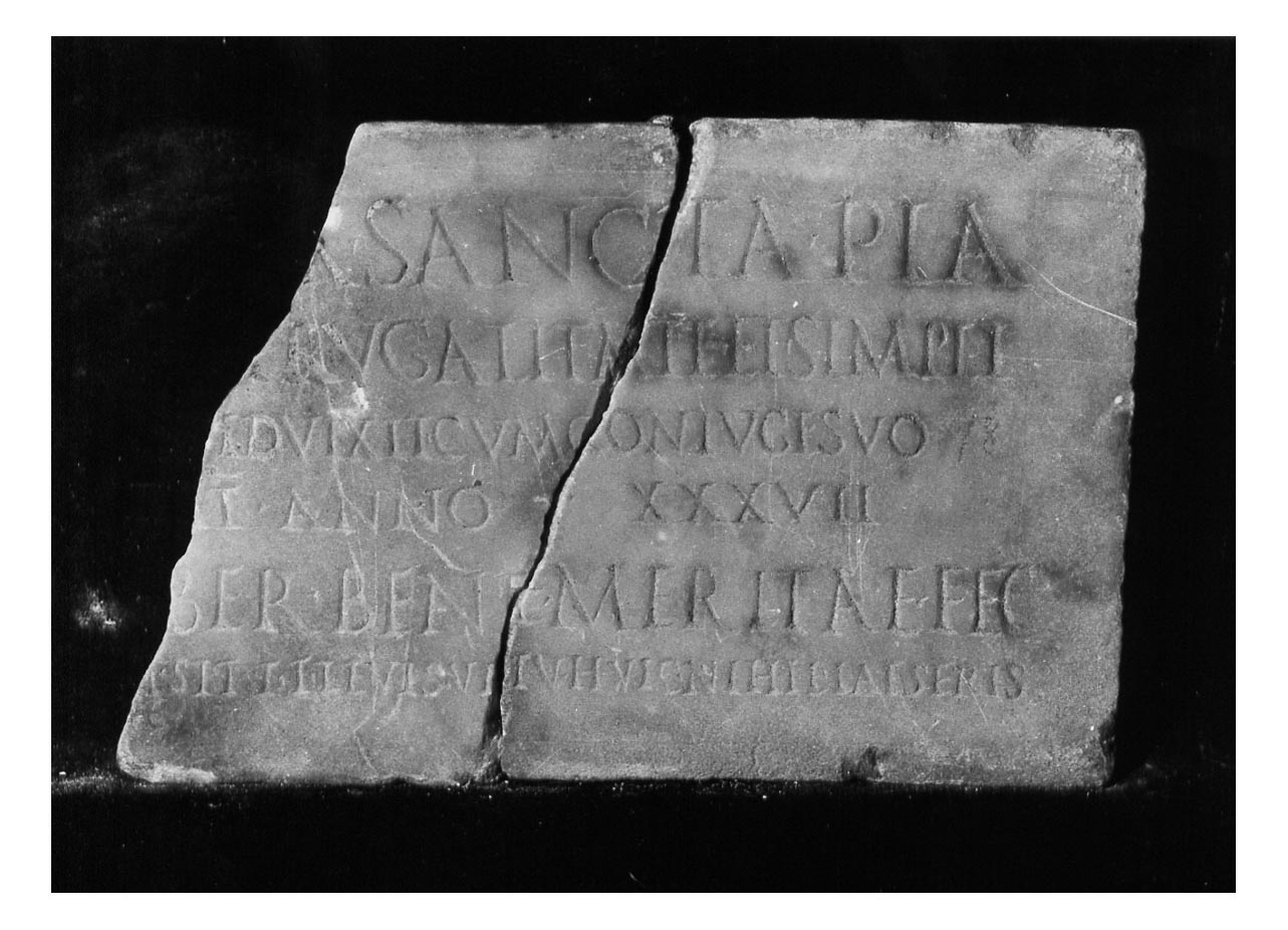 iscrizione funeraria - produzione imperiale (sec. I d.C)