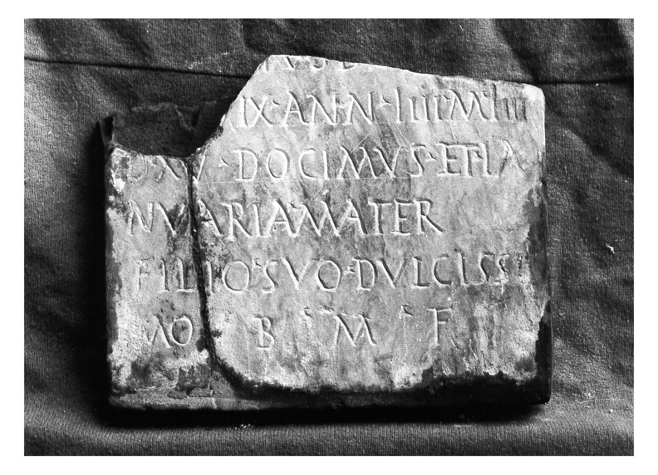 iscrizione funeraria - produzione imperiale (secc. II-III d.C)