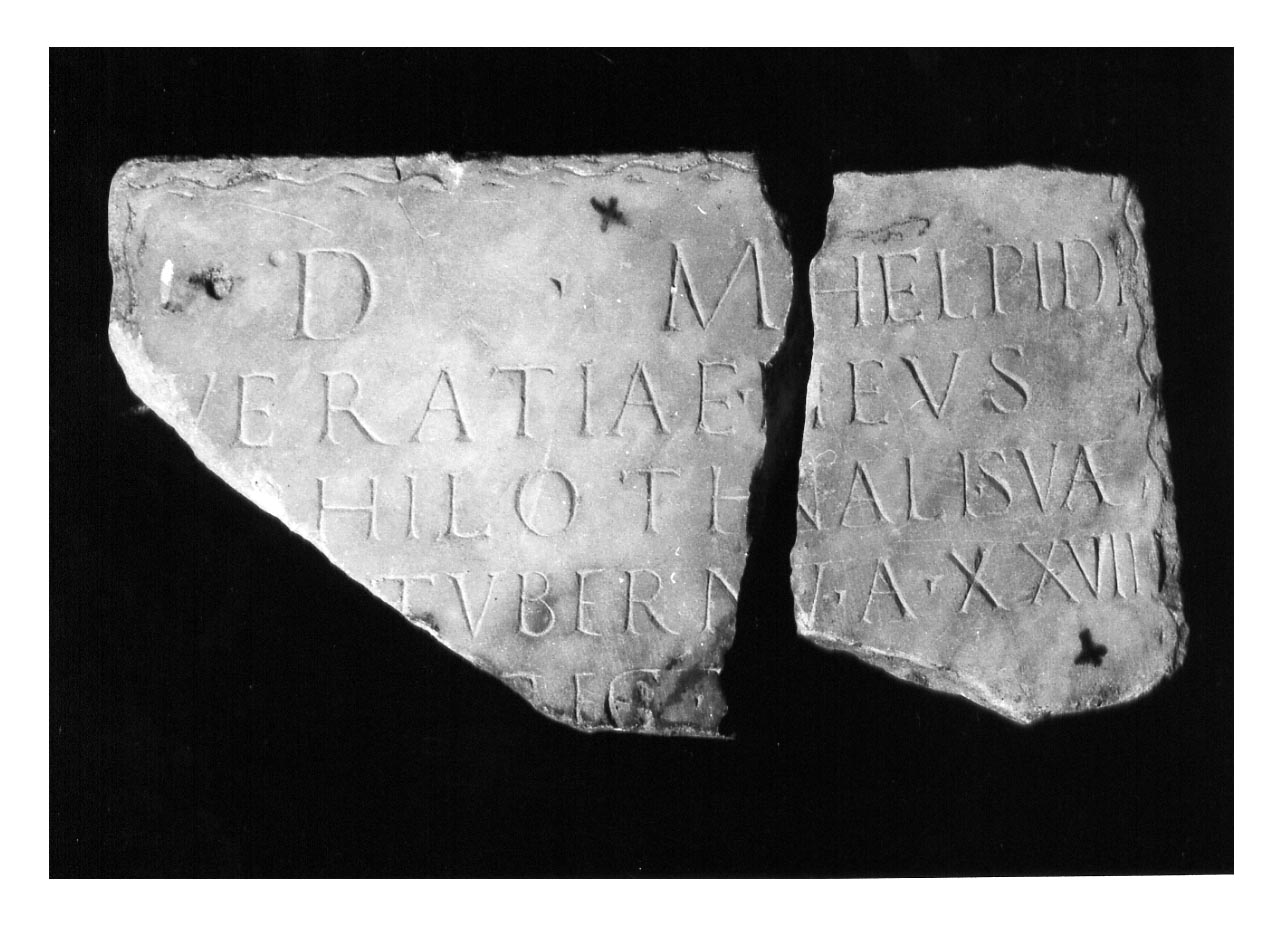 iscrizione funeraria - produzione imperiale (secc. I-II d.C)