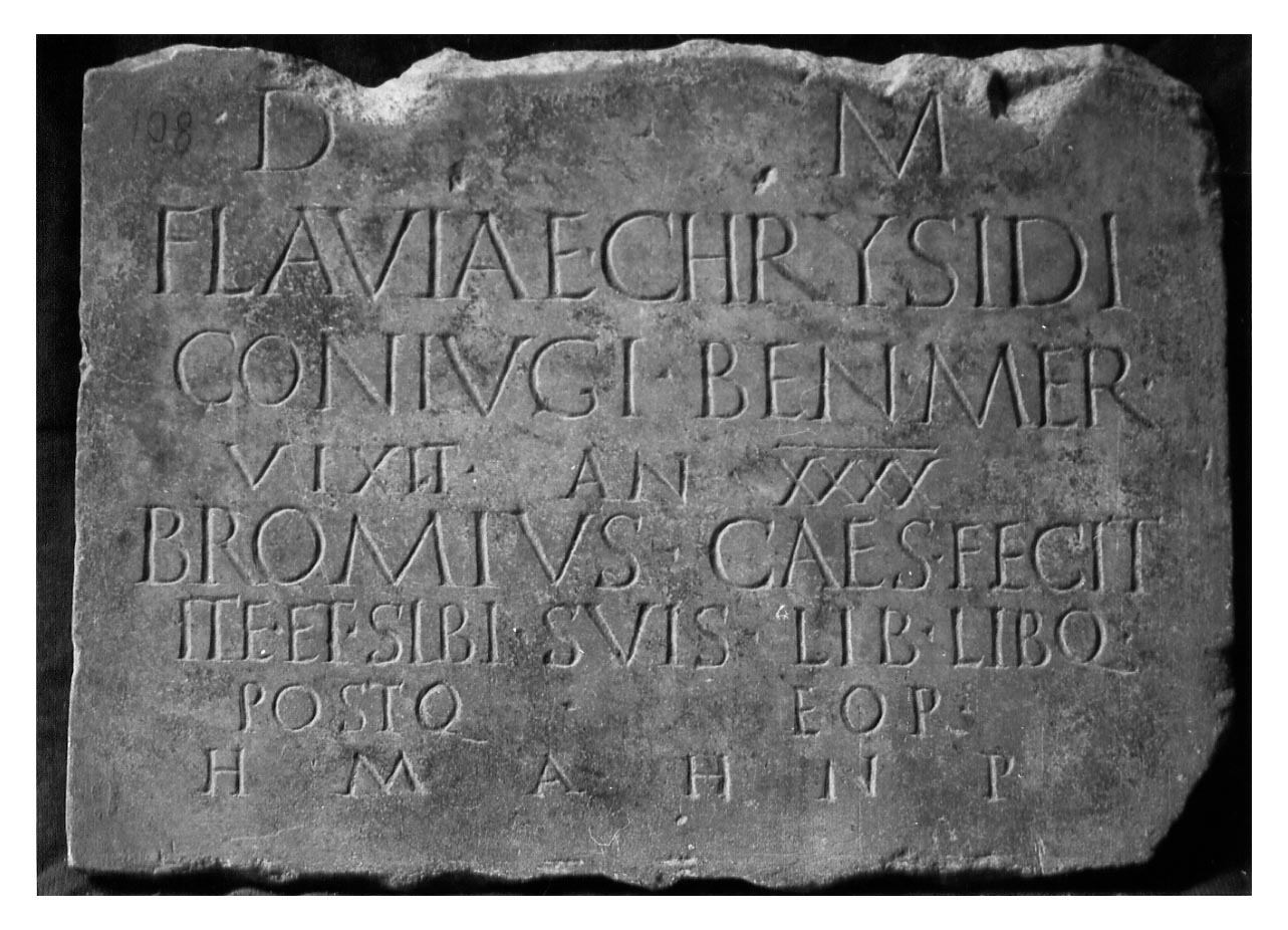 iscrizione funeraria - produzione imperiale (fine sec. II d.C)