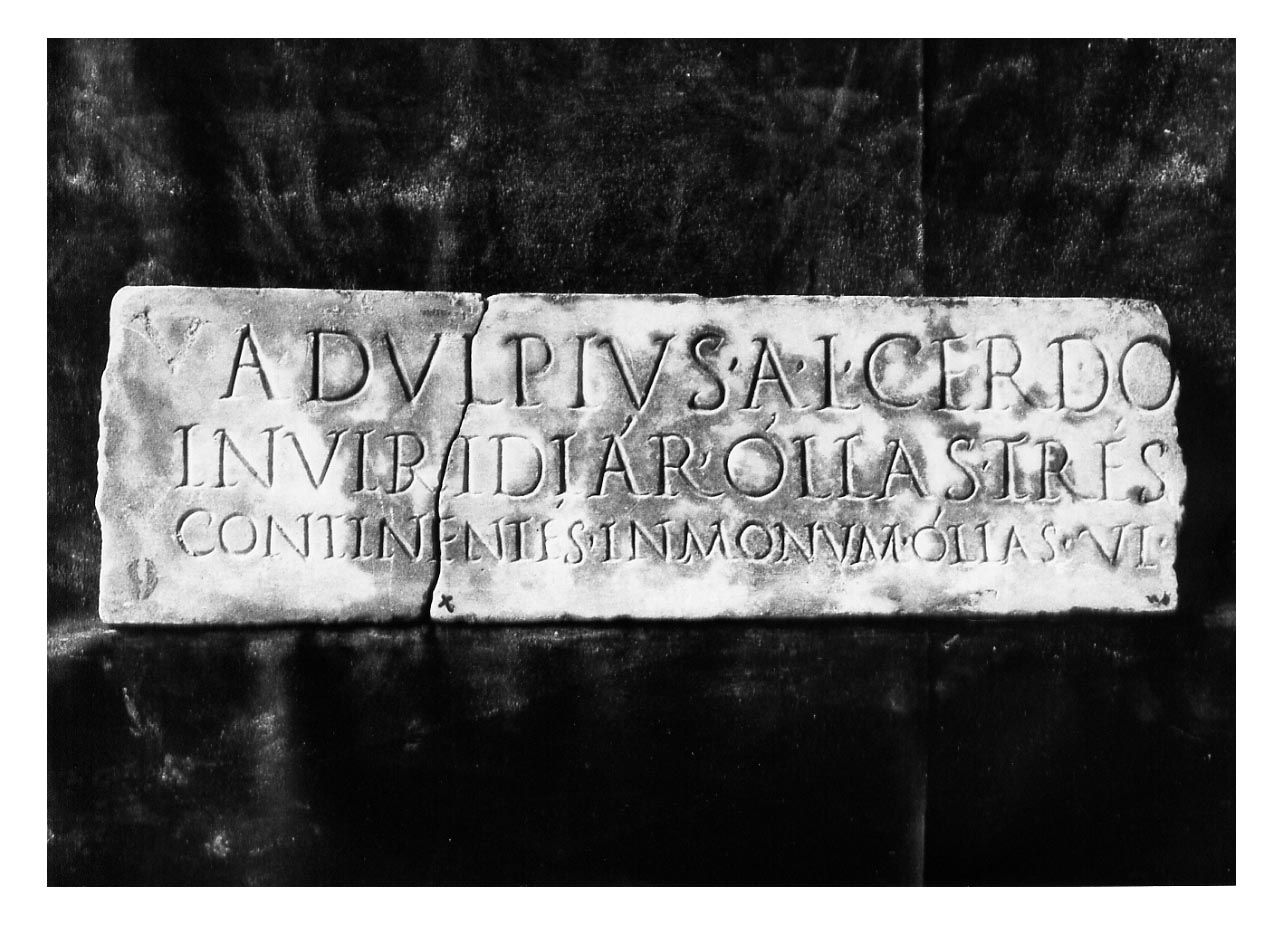 iscrizione funeraria - produzione imperiale (sec. II d.C)