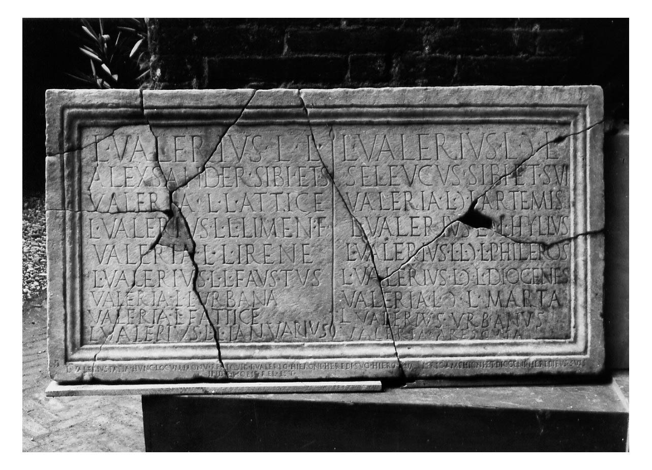 iscrizione funeraria - produzione imperiale (secc. I-II d.C)