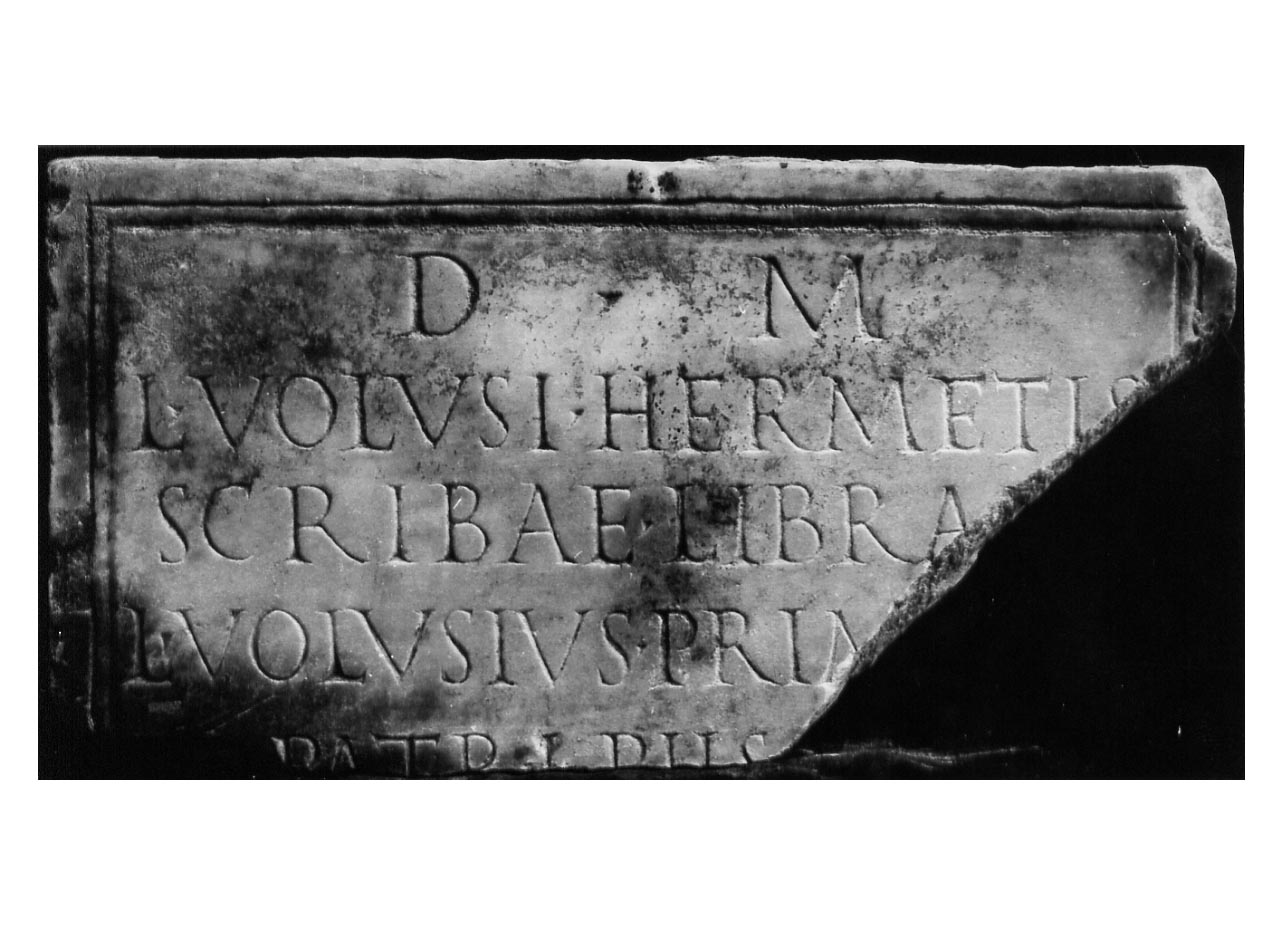iscrizione funeraria - produzione imperiale (sec. I d.C)