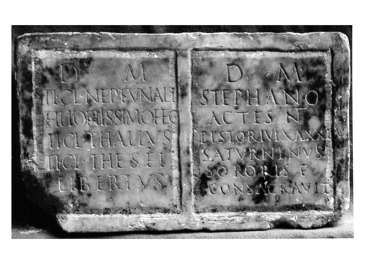 iscrizione funeraria - produzione imperiale (metà sec. I d.C)