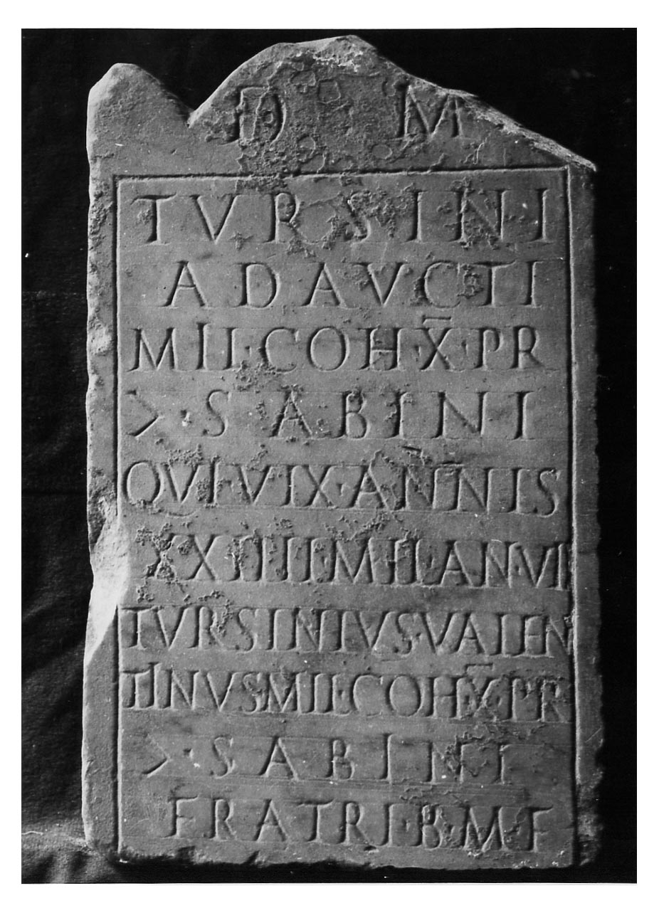 iscrizione funeraria - produzione imperiale (fine sec. I d.C)