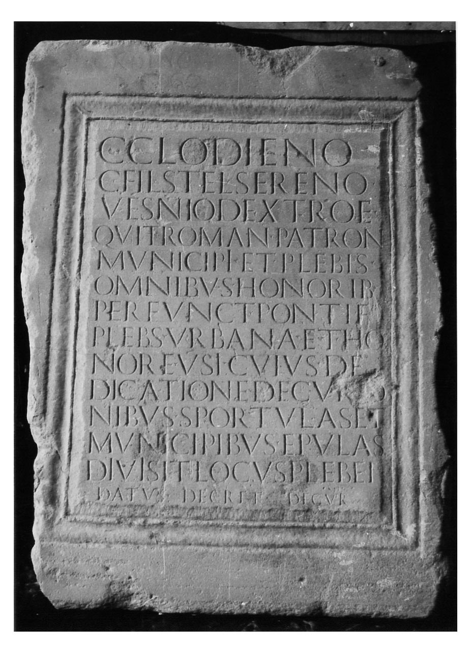 lastra, lastra iscritta - Età romana (sec. II d.C)