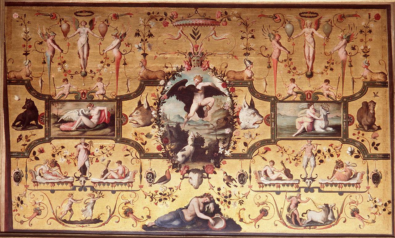 amori di Giove e grottesche, imprese medicee (dipinto) di Allori Alessandro (sec. XVI)