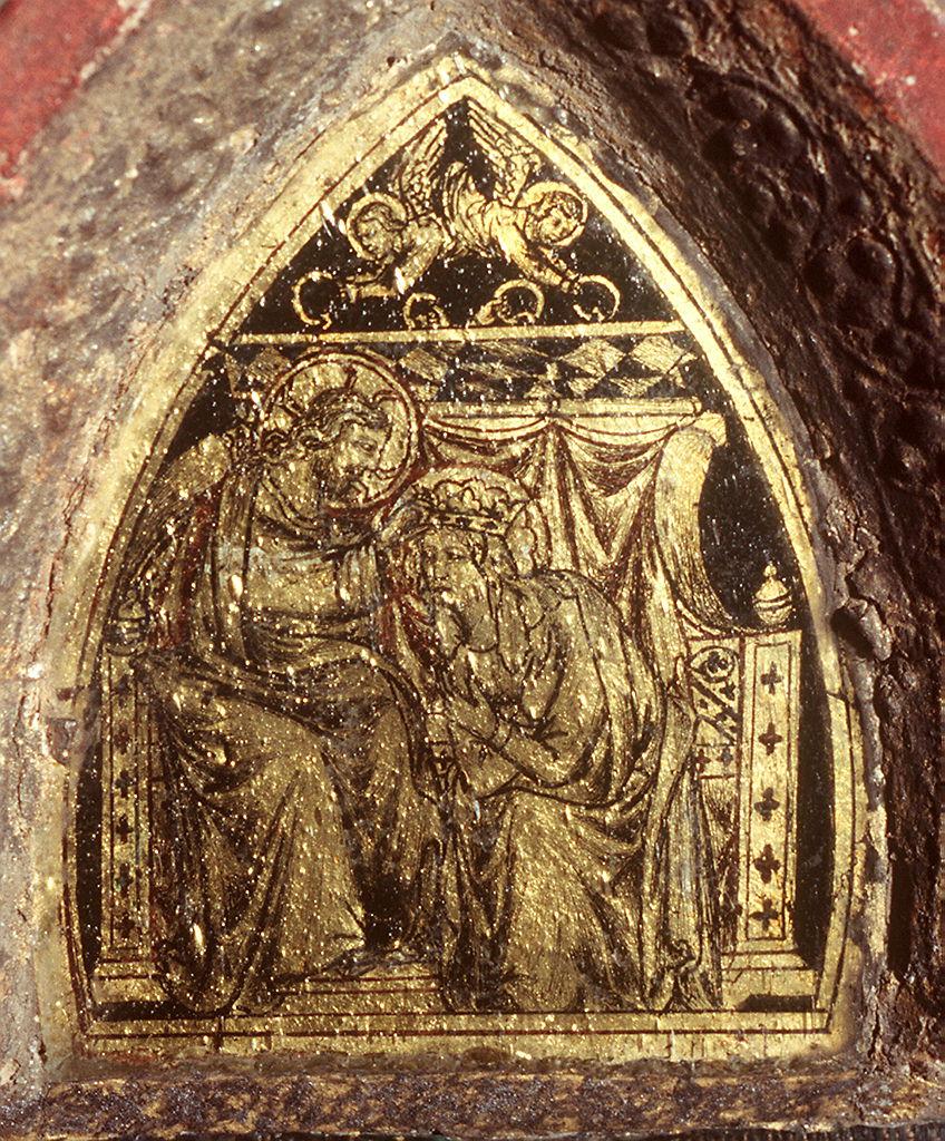 incoronazione di Maria Vergine (placchetta) - bottega umbra (sec. XIV)