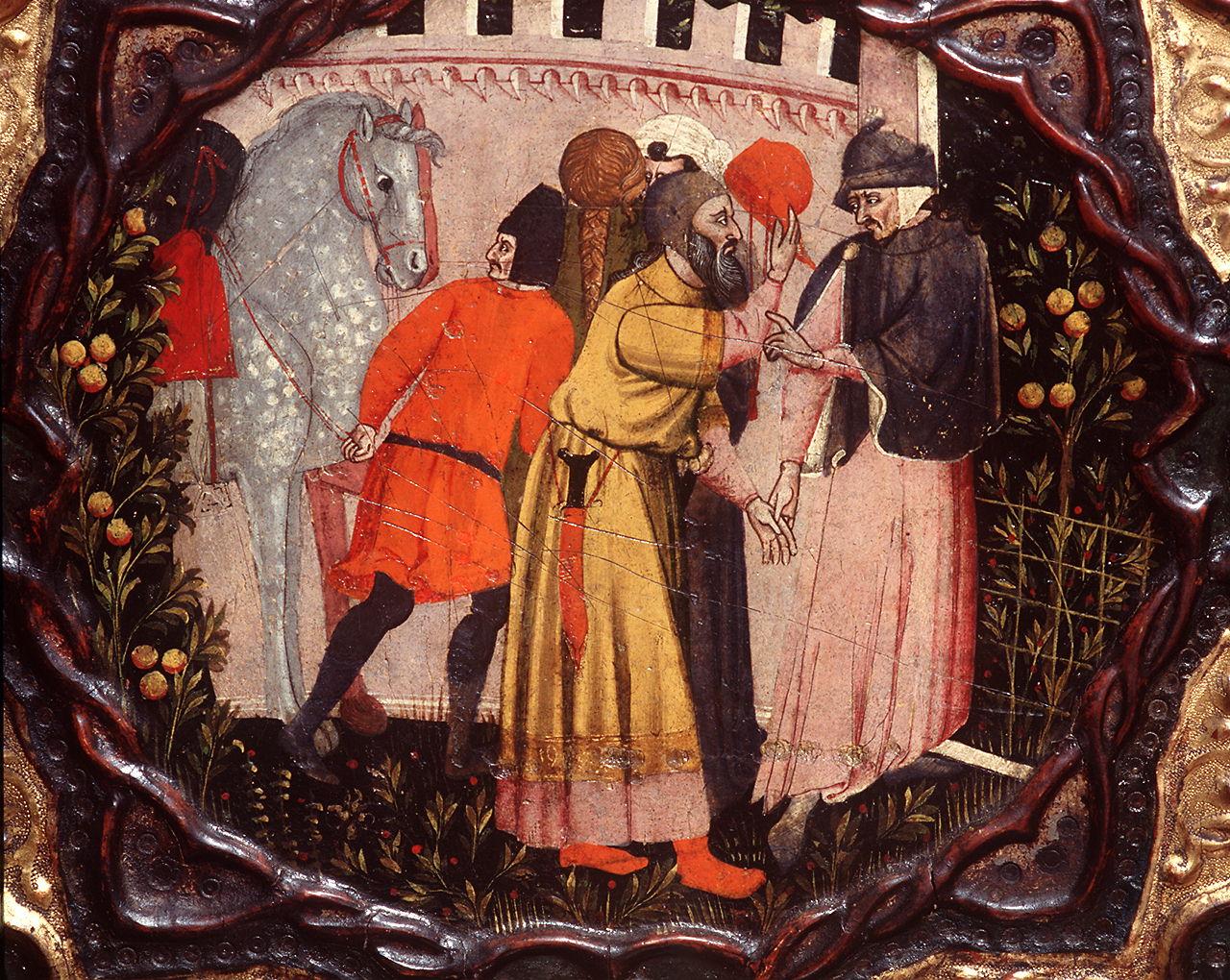 Torello riceve Saladino con grandi onori (formella) - bottega fiorentina (primo quarto sec. XV)