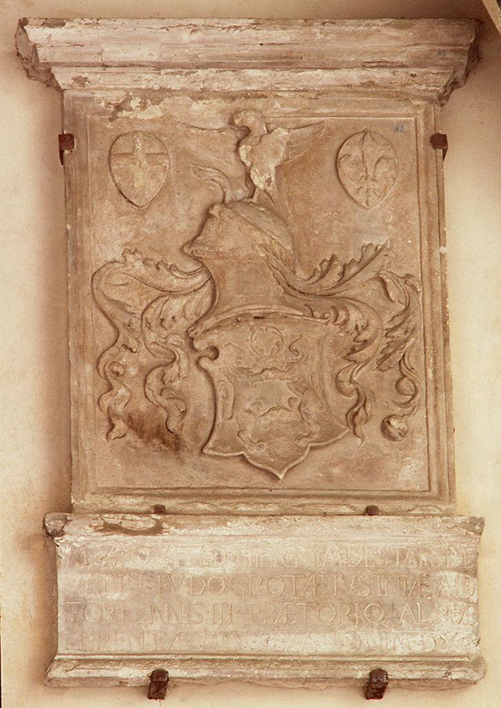 stemma del podestà Girolamo Stati di Urbino (rilievo) - bottega toscana (sec. XVI)