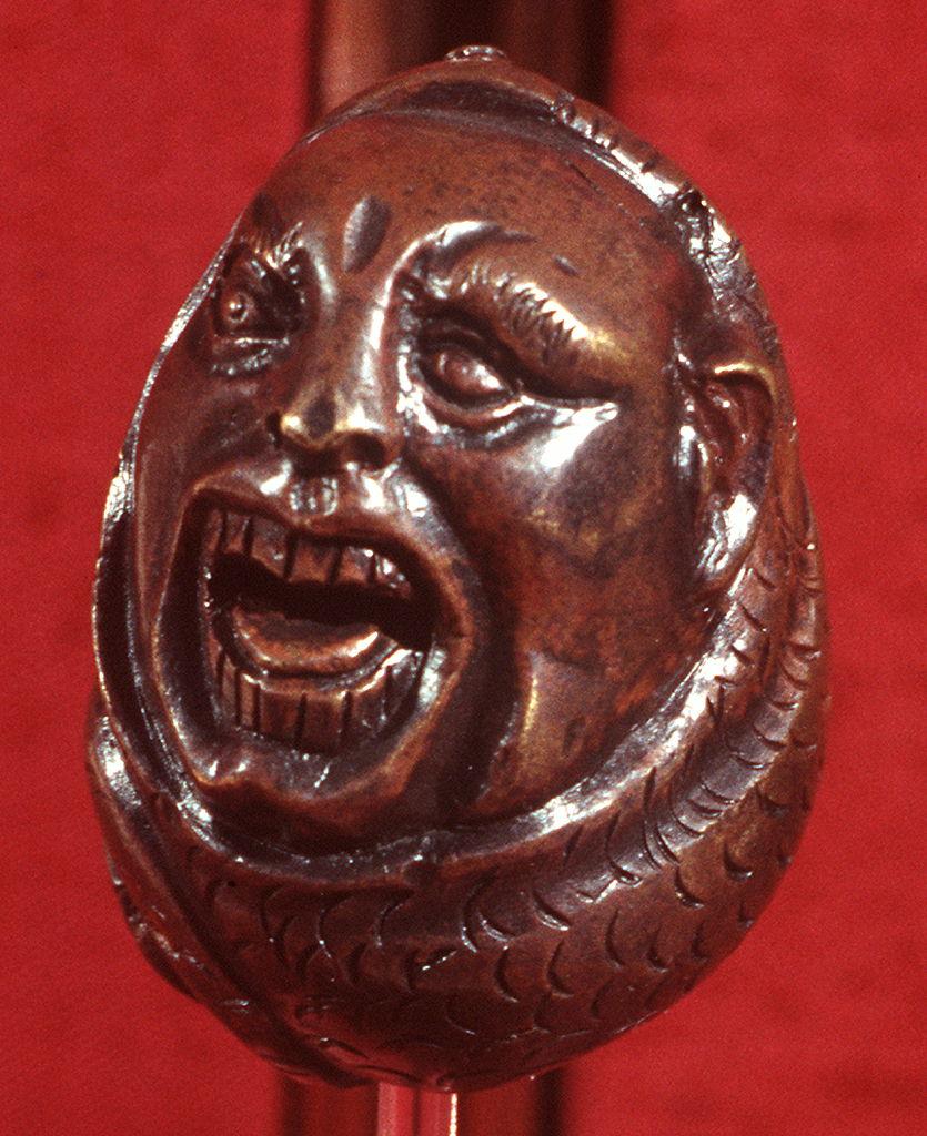 testa di giullare (pomo di bastone) - manifattura francese (seconda metà sec. XVI)