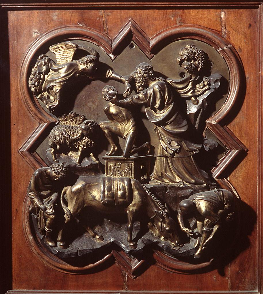 sacrificio di Isacco (formella) di Brunelleschi Filippo (sec. XV)