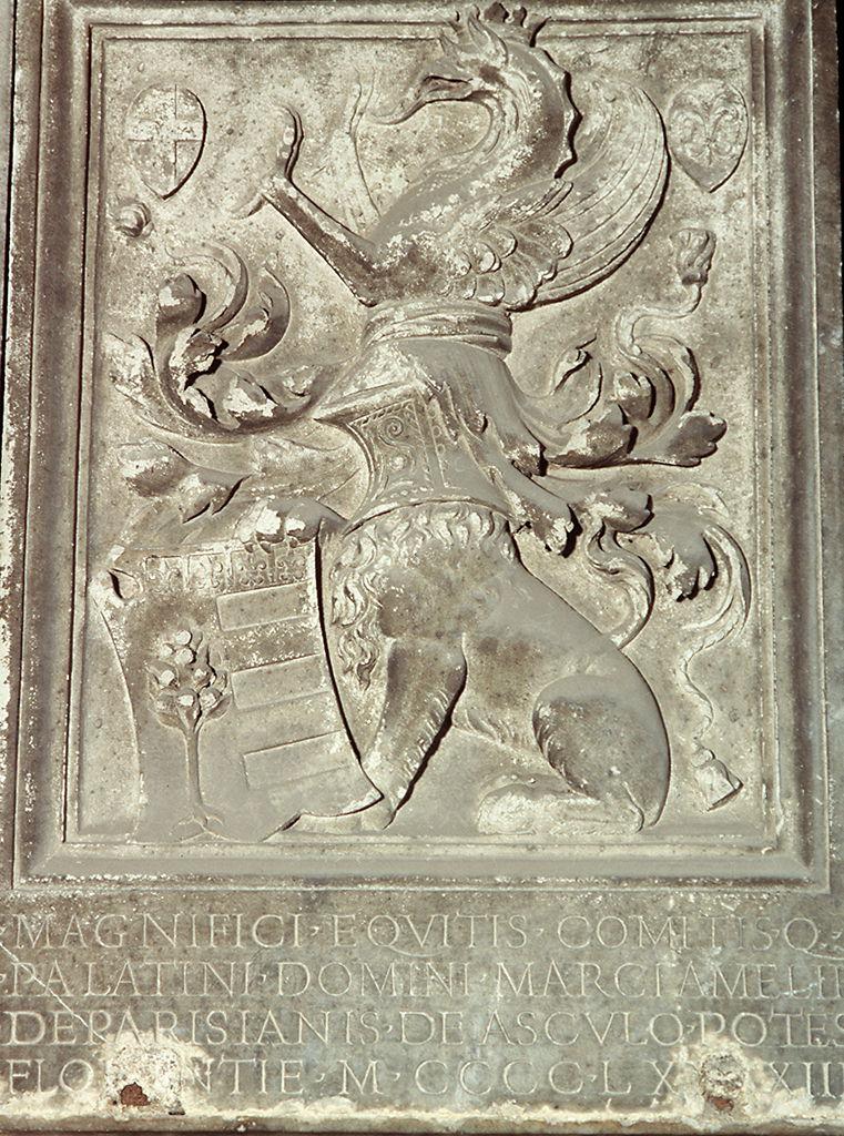 stemma del podestà Marco Parisani di Ascoli (rilievo) di Ferrucci Francesco di Simone (bottega) (sec. XV)