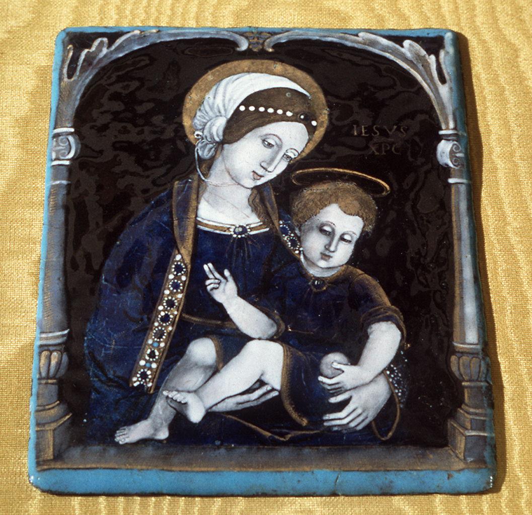 Madonna con Bambino (placchetta) di Penicaud Jean II (attribuito) (sec. XVI)