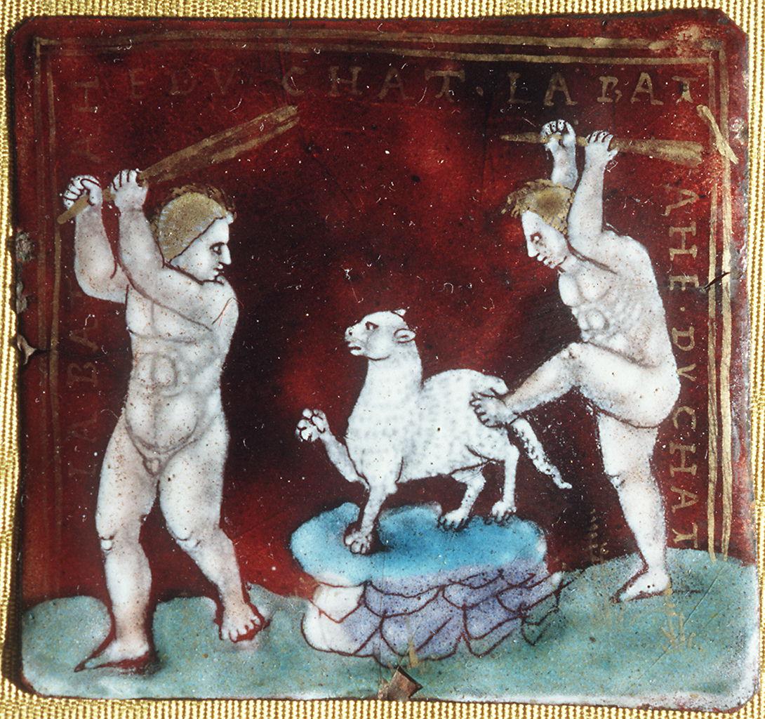 scena allegorica (placchetta di cofanetto) di Nouailher Colin (sec. XVI)