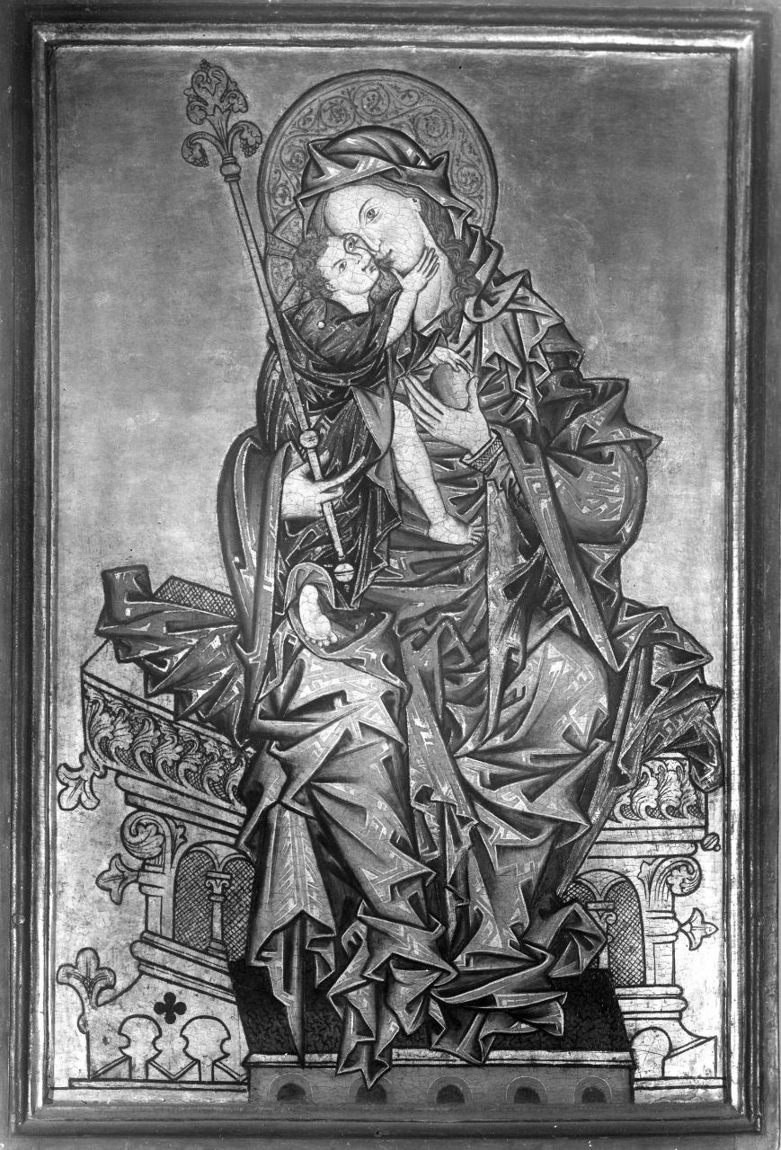 Madonna in trono con Bambino (dipinto) - ambito tedesco (sec. XIII)