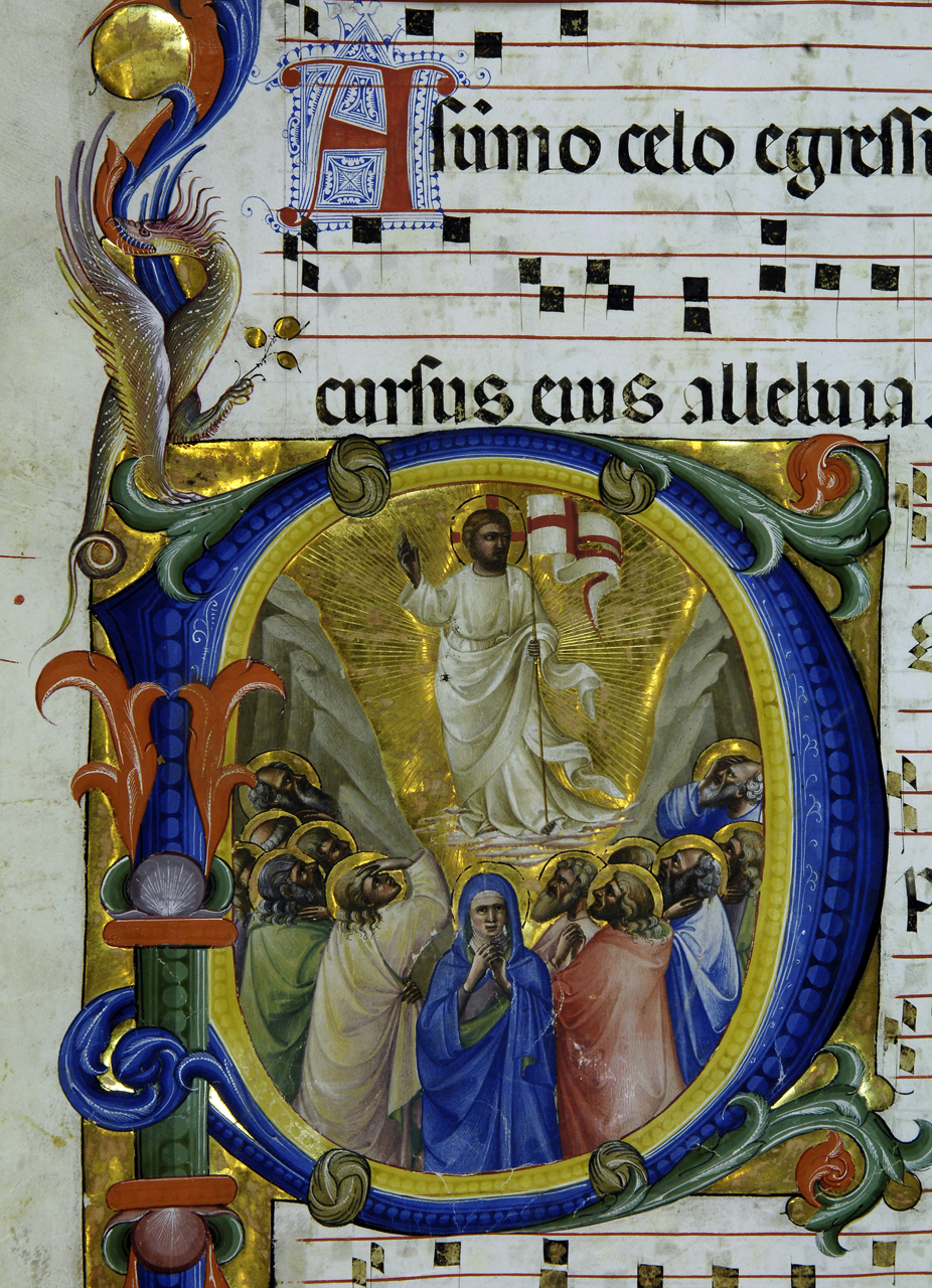 ascensione di Cristo (miniatura) di Bartolomeo di Fruosino (primo quarto sec. XV)