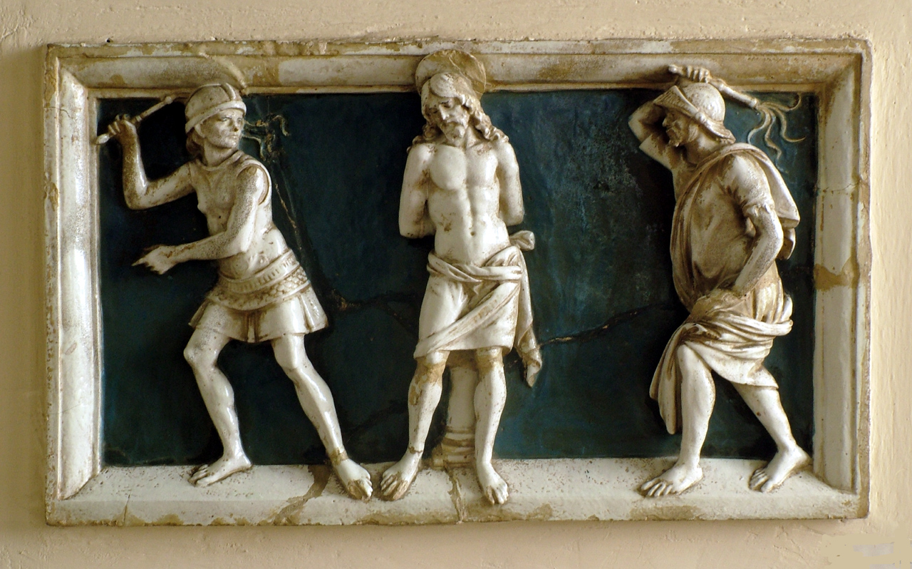 flagellazione di Cristo (rilievo) di Della Robbia Andrea (bottega) (sec. XV)