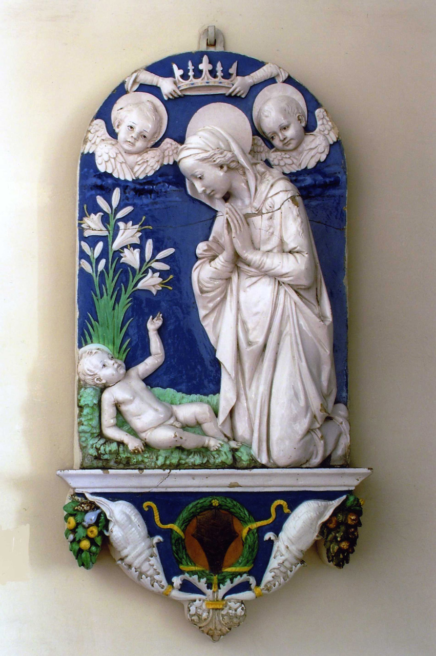 adorazione di Gesù Bambino (rilievo) di Della Robbia Andrea (sec. XV)