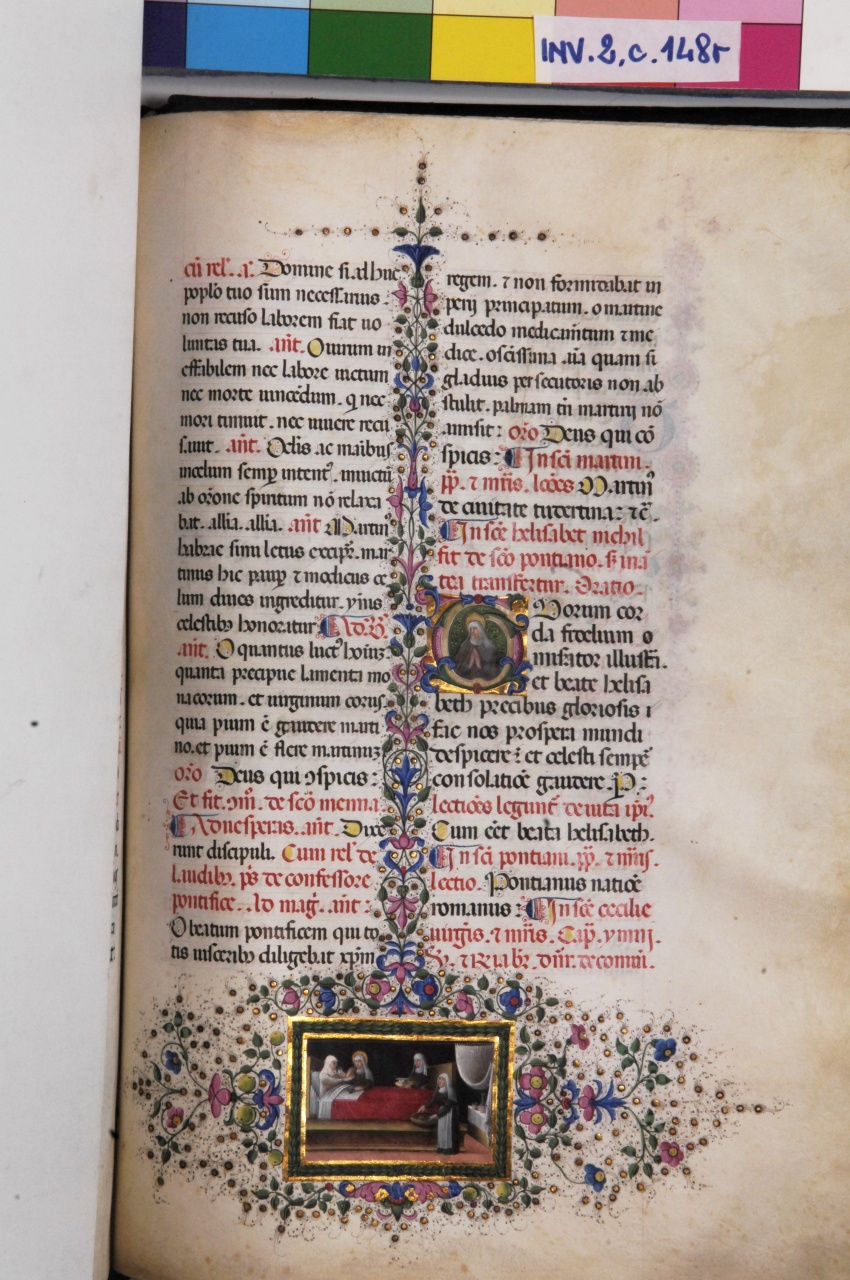 Santa Elisabetta (miniatura) di Gherardo di Giovanni detto Gherardo del Fora (attribuito) (seconda metà sec. XV)