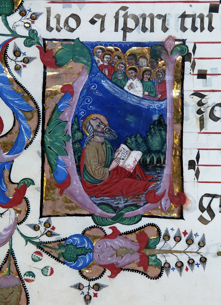 San Giovanni Evangelista in Patmos (miniatura) - bottega fiorentina (ultimo quarto sec. XIV)