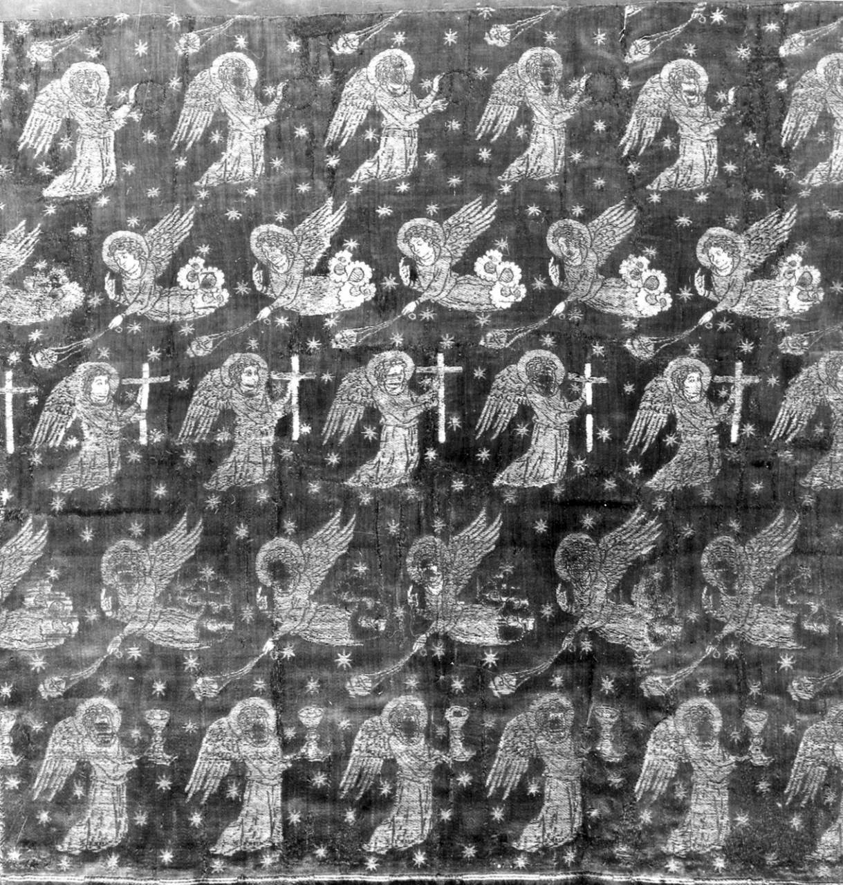 tessuto, frammento - manifattura lucchese (?) (ultimo quarto sec. XIV)