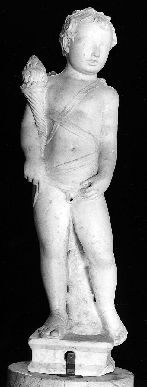 putto che minge (scultura) di Mino da Fiesole (sec. XV)