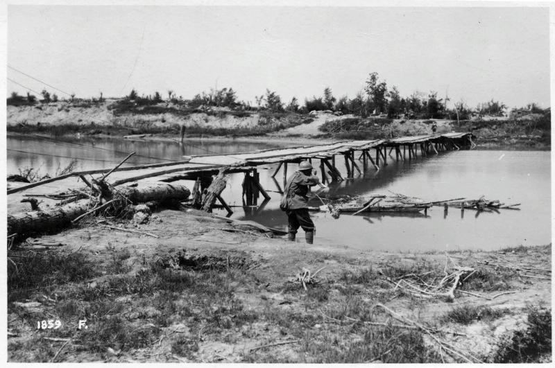 Treviso - Chiesanuova - passerelle - ponti - passaggi - 1918 (positivo) di Marzocchi, Luigi (primo quarto XX)