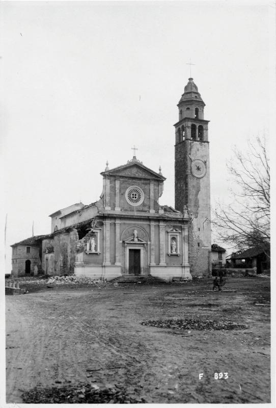 Cavaso del Tomba - chiesa - bombardamenti - 1918 (positivo) di Marzocchi, Luigi (primo quarto XX)